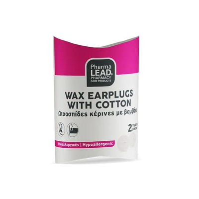 Pharmalead wax w/ cotton wool, ear plugs, 2