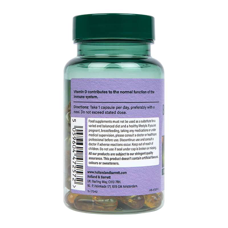 Holland & barrett black seed oil +vit d 60 capsules-null