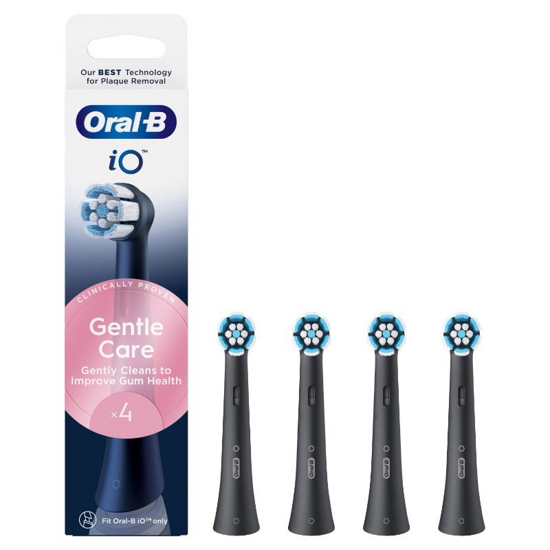 Oral-b io Gentle care replacement heads 4pcs - black, , medium-null