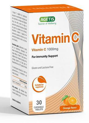 Agetis vitamin c 1000mg x60 chewa tab orange fl, chewable tablet, , medium