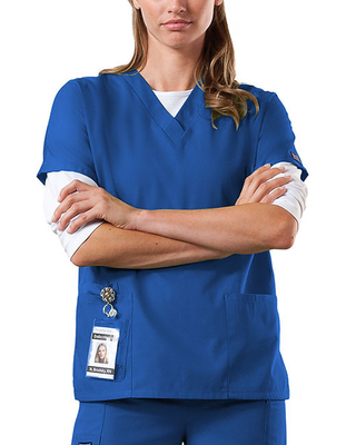 Cherokee 4700 unisex v-neck scrub top - royal blue , m, Royal blue, medium