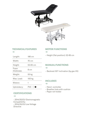 Massagetable electric white or black, , medium