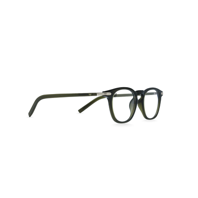 OJO personal style square handmade green frame and green gold temples with demo len
