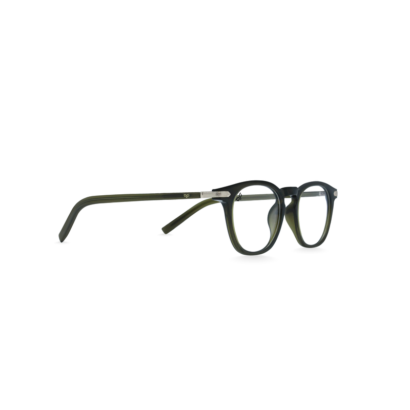 OJO personal style square handmade green frame and green gold temples with demo len, , medium image number null
