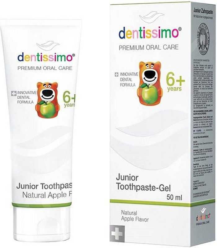 Dentissimo junior 6+ years apple flavor toothpaste 50ml, , medium-null