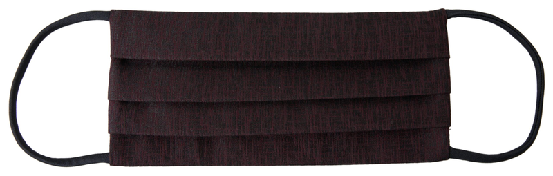 Maroon pleated elastic ear strap face mask-null