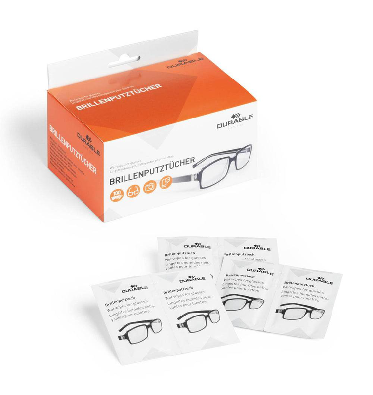 Durable individually wrapped anti-static glasses lens wipes 100 pack, , medium-null