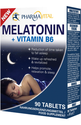 Pharmavital melatonin + vitamin b6 x 90 tablets - promotes relaxation & sleep, , medium