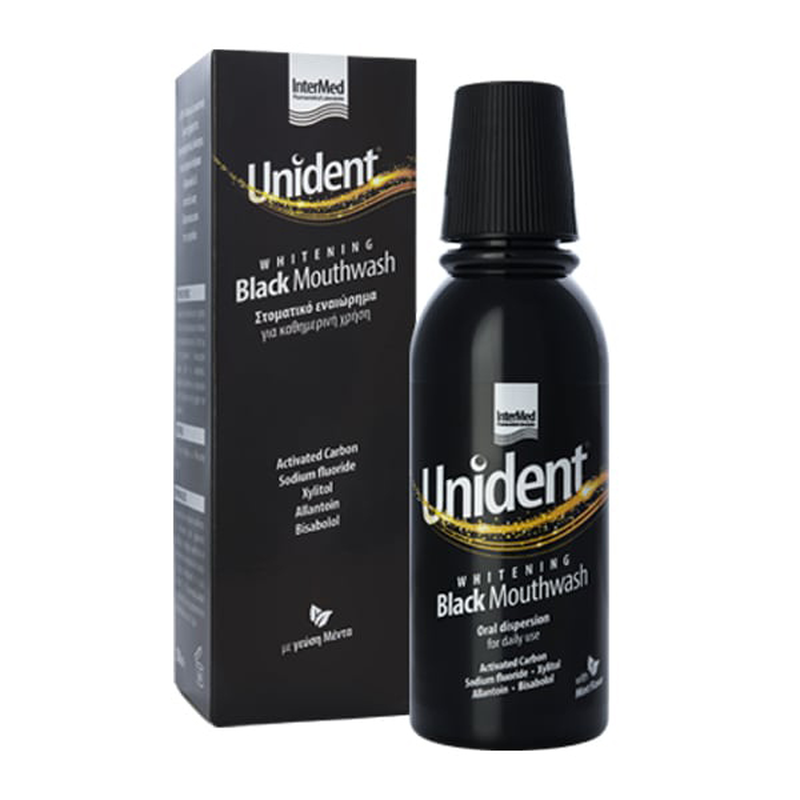 Unident whitening black mouthwash &lambda;&epsilon;&upsilon;&kappa;&alpha;&nu;&tau;&iota;&kappa;ό &sigma;&tau;&omicron;&mu;&alpha;&tau;&iota;&kappa;ό &delta;&iota;ά&lambda;&upsilon;&mu;&alpha; 250 ml, , medium-null