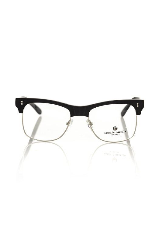 Black metallic men's eyeglass frame-null