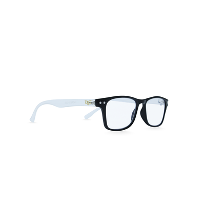 OJO reading glasses square shine black with clear temples with uv420 blue block lenses 2.0, , medium