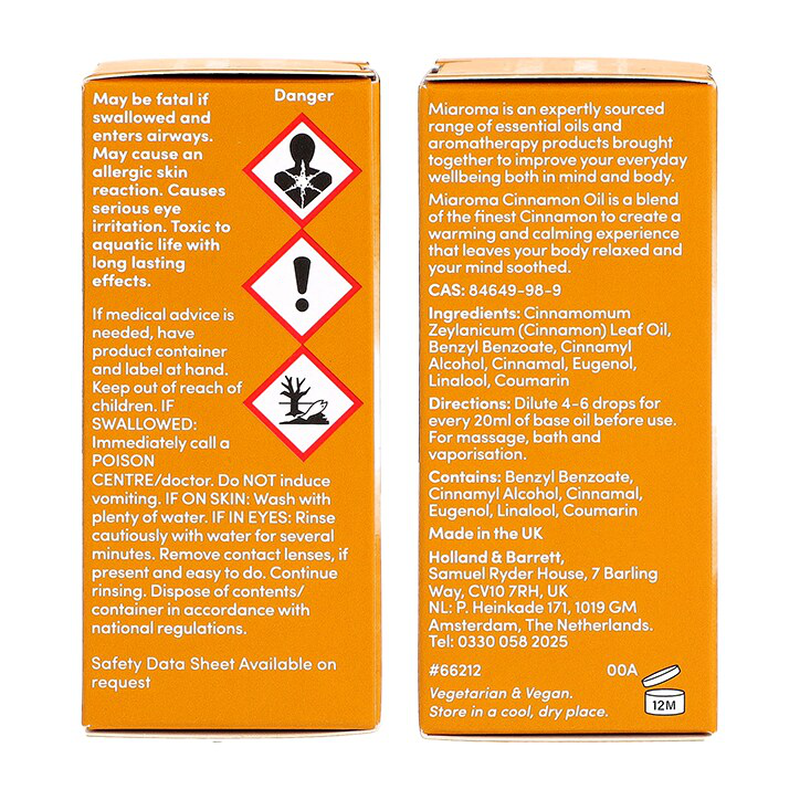 Miaroma cinnamon leaf pure essential oil 10ml-null