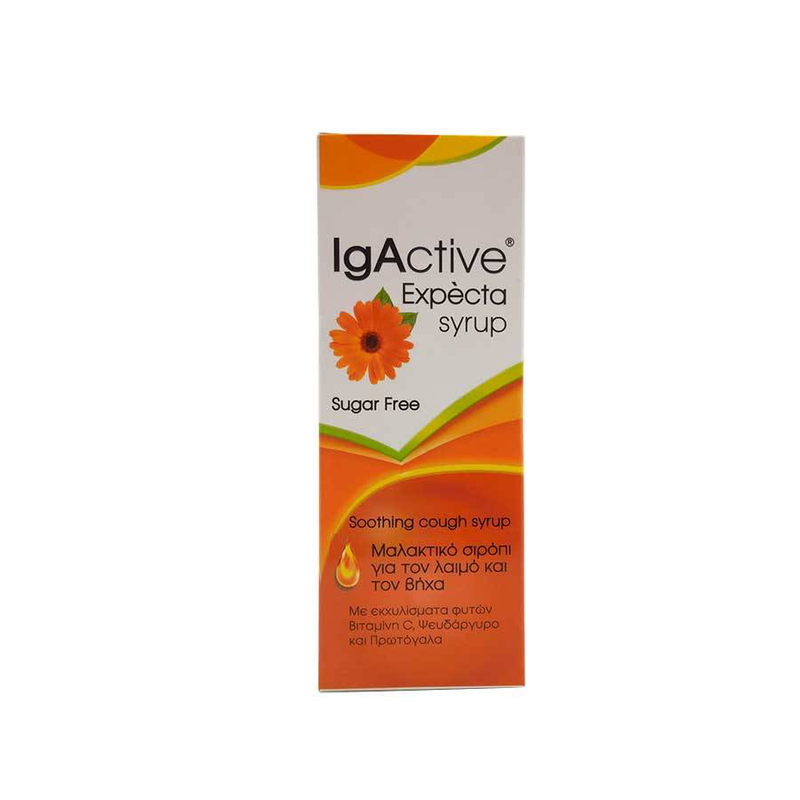 Product image: Igactive expecta syrup 150ml - sugar-free syrup with herbal extracts for sore throat and productive cough, , medium-null
