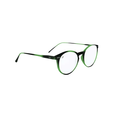 OJO reading glasses round green black with uv420 blue block 3.00