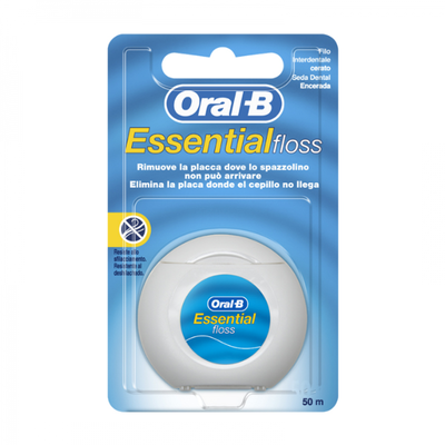 Oral-b essential floss οδοντικό νήμα κηρωμένο 50 m, , medium