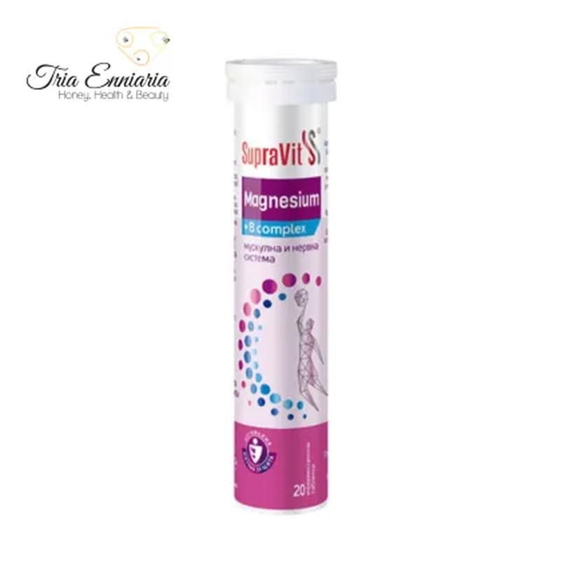 Product image: Supravit magnesium and b-complex, 20 soluble tablets, kandy pharma, , medium-null