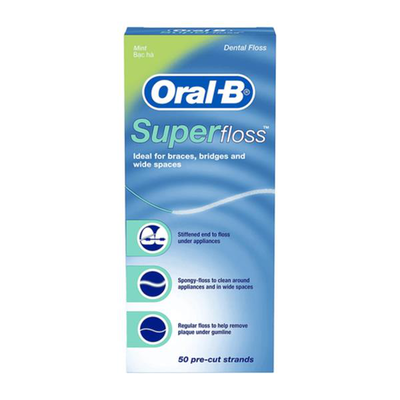 Oral b super floss, dental floss, 50m, , medium