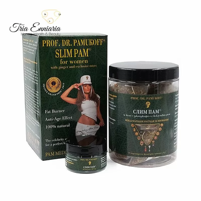 Slim pam for women, 40 capsules and 20 filter sashets, dr. Pamukoff