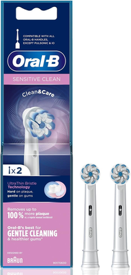 Oral b sensitive ultra thin, brush heads, 2, , medium