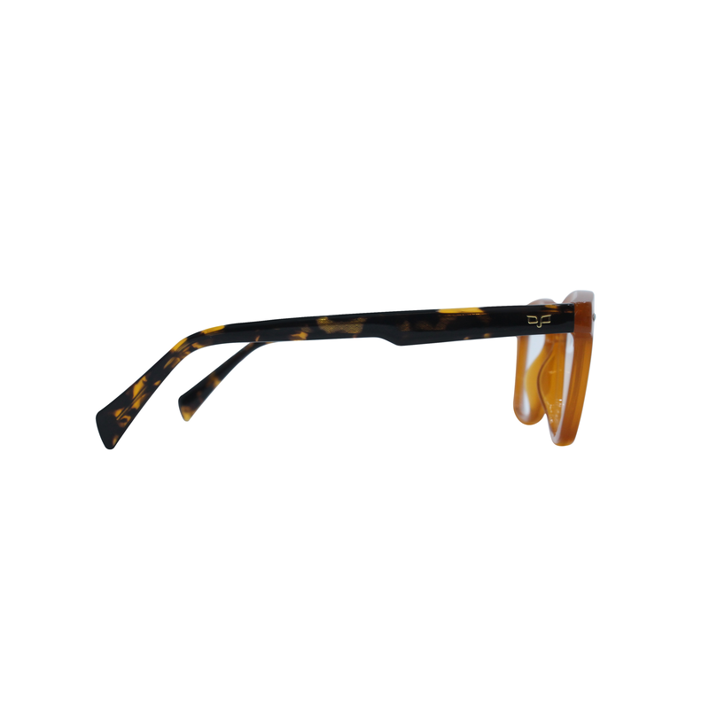 OJO personal style square handmade tea frame and shell tea temples with demo lenses, , medium image number null