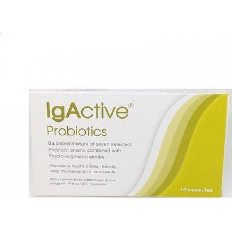 Igactive probiotics - balanced mixture of probiotics & fructo-oligosacharides 10 capsules, , medium-null