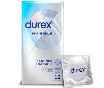 Durex invisible extra sensitive 4*12s, condoms, , medium