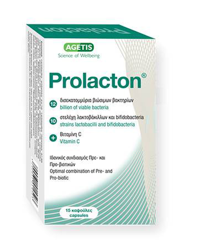 Agetis prolacton x 15 capsules - optimal combination of probiotics & prebiotics, , medium-null