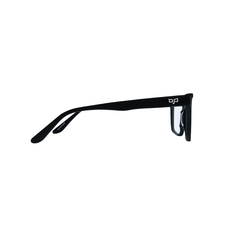 OJO personal style handmade square black frame and temples and demo lenses image number null
