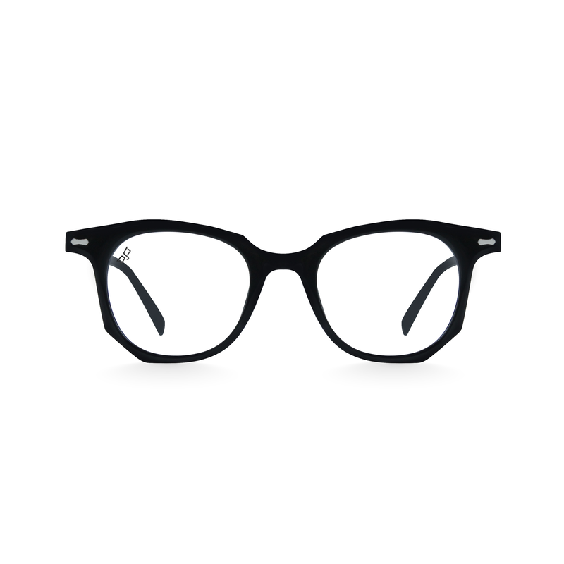 Product image: OJO personal style round handmade with shine black frame and temples with demo lenses, , medium-null