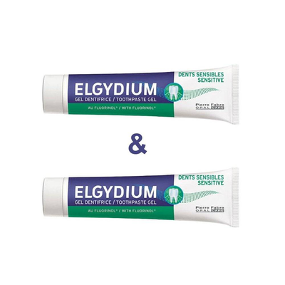 Elgydium duo pack -1euro sensitive toothpaste 2*75ml, , medium