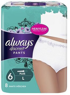 Always | discreet pants no 6 plus large | &upsilon;&pi;&epsilon;&rho;&alpha;&pi;&omicron;&rho;&rho;&omicron;&phi;&eta;&tau;&iota;&kappa;ό &epsilon;&sigma;ώ&rho;&omicron;&upsilon;&chi;&omicron; &alpha;&kappa;&rho;ά&tau;&epsilon;&iota;&alpha;&sigmaf; | 8&tau;&mu;&chi;, , medium