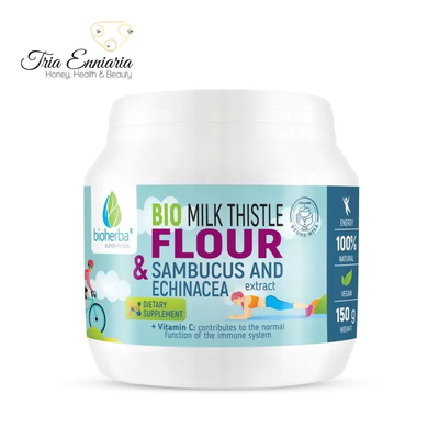 Bio milk thistle flour, sambucus and echinacea, 150 g, bioherba