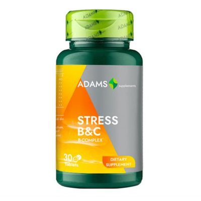 Adams supplements, stress b&c, 30 tabs, , medium