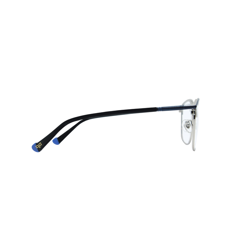 OJO personal style square blue frame and blue black temples and demo lenses, , medium-null