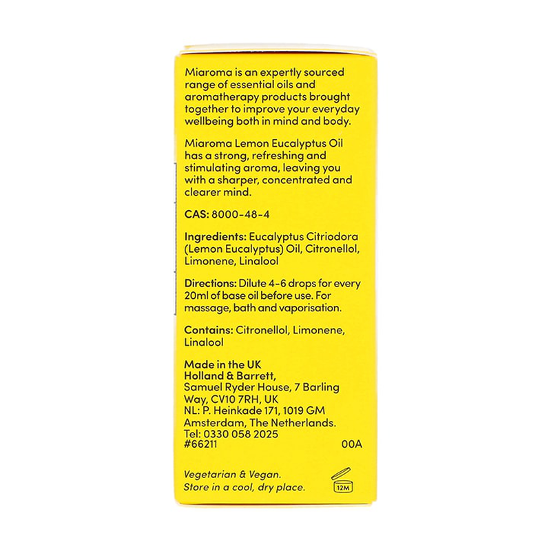 Miaroma lemon eucalyptus pure essential oil 10ml-null