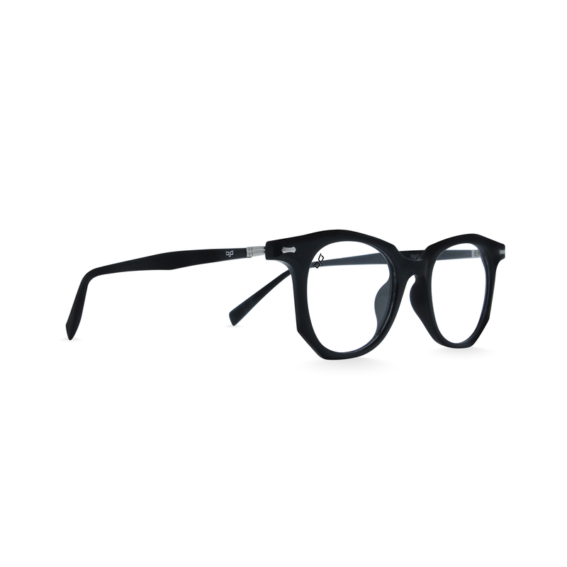 Product image: OJO personal style round handmade with shine black frame and temples with demo lenses, , medium-null