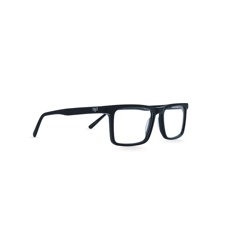 OJO personal style handmade square black frame and temples and demo lenses, , medium-null