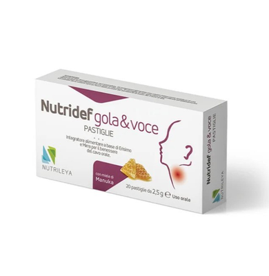 Nutridef throat & voice manuka honey & propolis x 20 lozenges