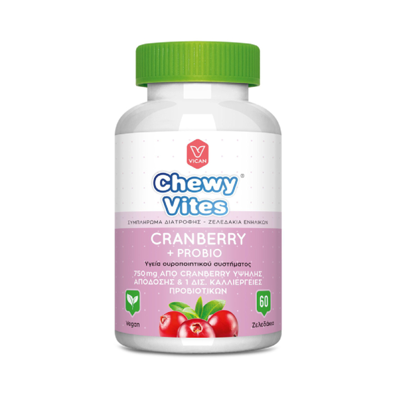 Chewy vites adults cranberry + probio &gamma;&iota;&alpha; &tau;&eta;&nu; &upsilon;&gamma;&epsilon;ί&alpha; &tau;&omicron;&upsilon; &omicron;&upsilon;&rho;&omicron;&pi;&omicron;&iota;&eta;&tau;&iota;&kappa;&omicron;ύ &sigma;&upsilon;&sigma;&tau;ή&mu;&alpha;&tau;&omicron;&sigmaf; 750 mg &kappa;&alpha;&iota; 1 &delta;&iota;&sigmaf; &kappa;&alpha;&lambda;&lambda;&iota;έ&rho;&gamma;&epsilon;&iota;&epsilon;&sigmaf; &pi;&rho;&omicron;&beta;&iota;&omicron;&tau;&iota;&kappa;ώ&nu; 60 &zeta;&epsilon;&lambda;&epsilon;&delta;ά&kappa;&iota;&alpha; &kappa;&rho;ά&nu;&mu;&pi;&epsilon;&rho;&iota;, , medium-null