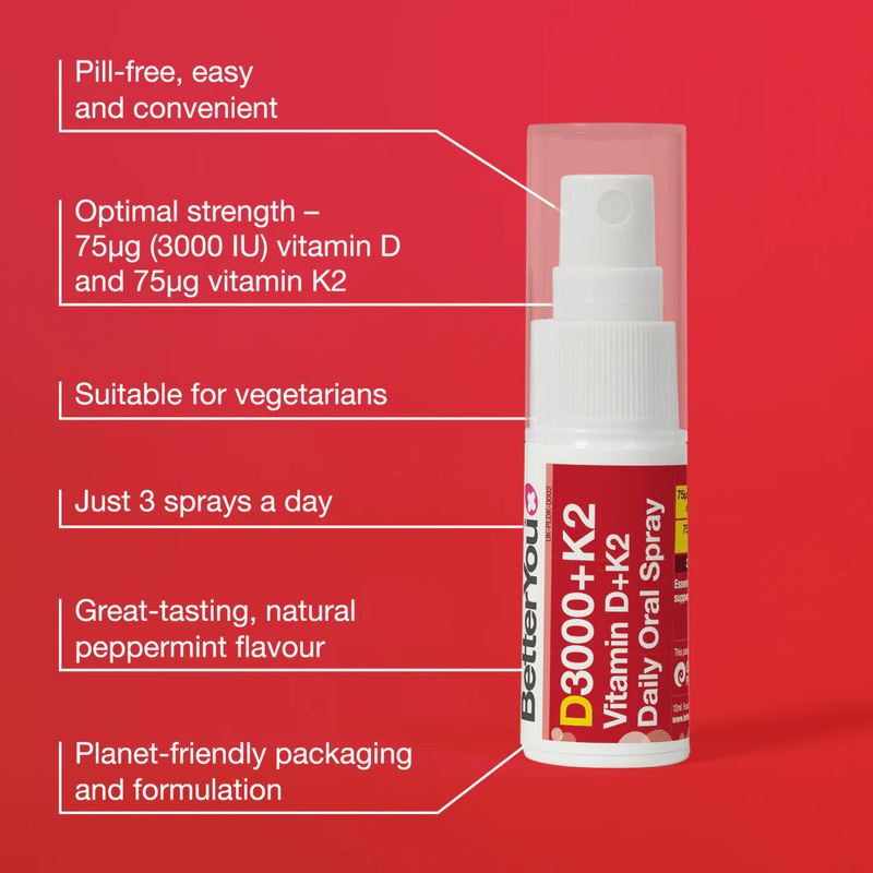 Betteryou dlux vitamin d 3000iu + k2 75μg oral spray x 12ml, , medium image number null