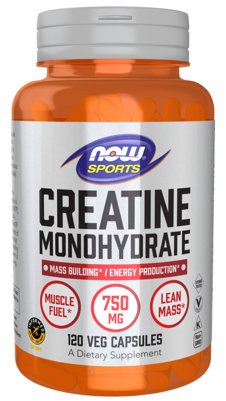 Now creatine monohydrate 750mg 120 vegetable capsules, , medium-null