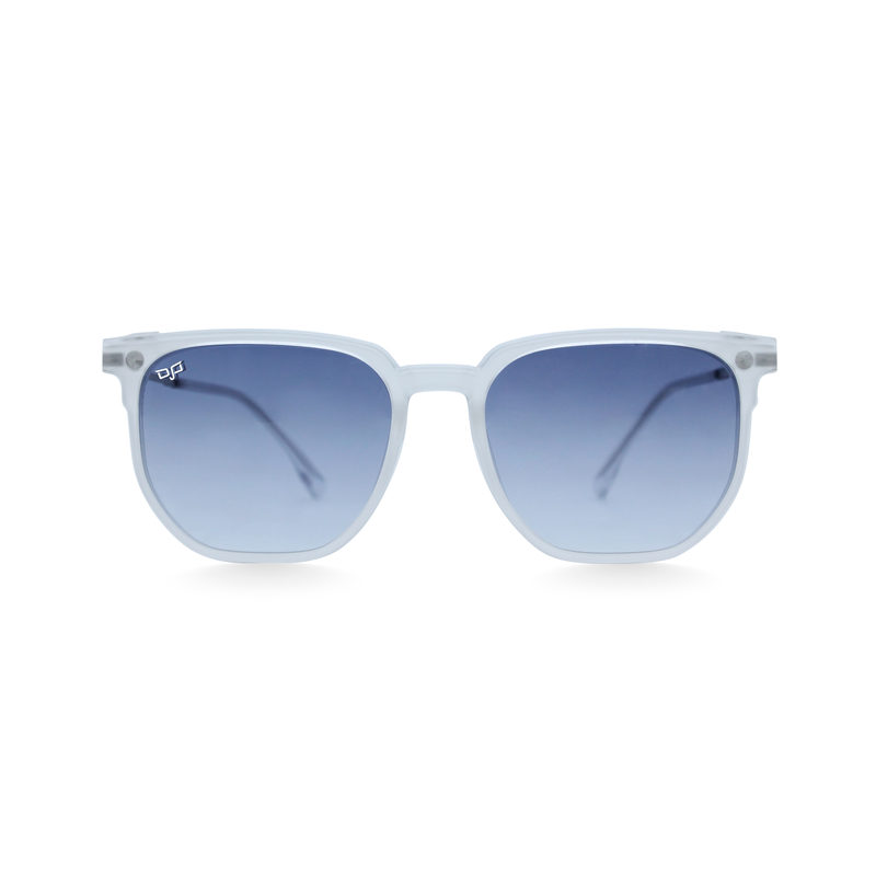 OJO personal style square clear frame with metal silver temples and demo lenses and p. G. Clip, , medium image number null