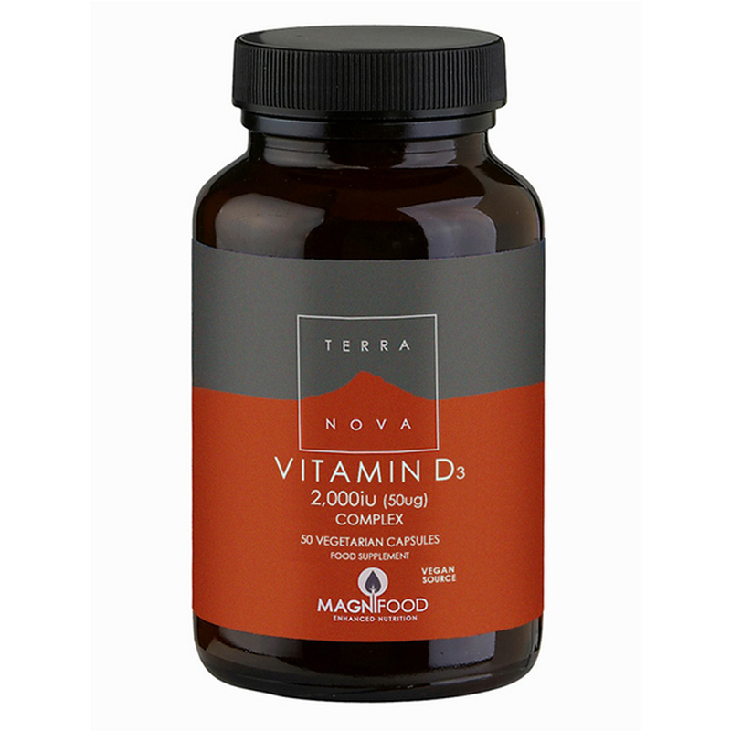 Terranova vitamin d3 2000iu (50mcg) complex 50 veg caps, , medium-null