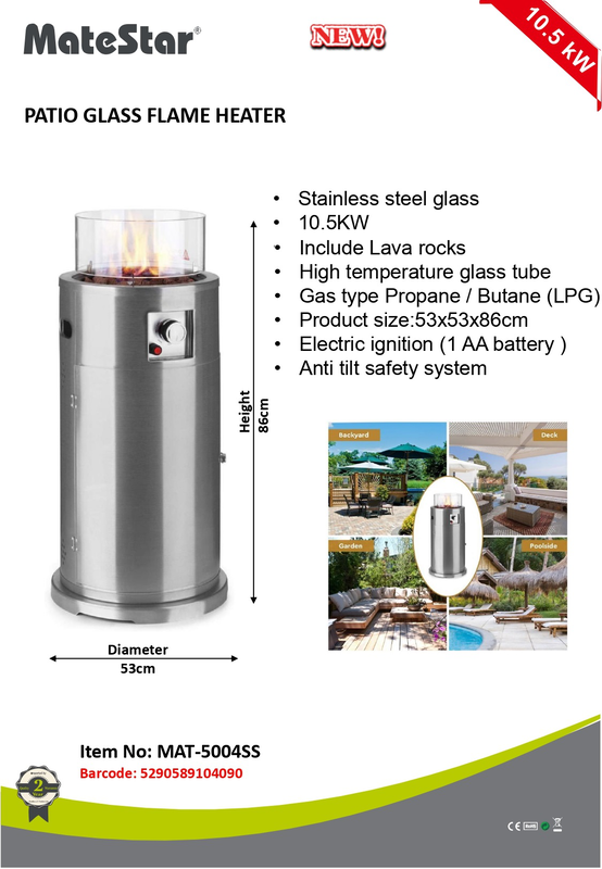 Matestar patio area heater fire pit mat-5004ss, , medium-null