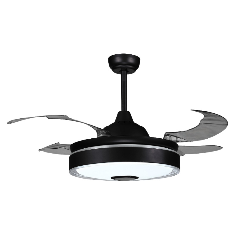 Sunlight 'typhoon' ceiling fan dc motor 4-retractable blades 42-inch black led 36w 3240lm rgb+cct di, , medium-null