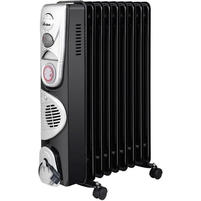 Ardes oil radiator heater 2400w 9 fins with timer - black, , medium