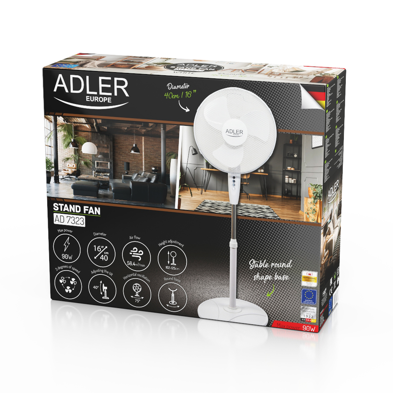 Adler stand fan ad7323 40cm 40w, , medium image number null