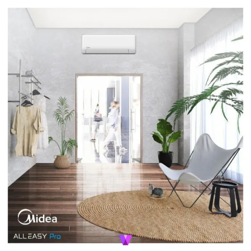 Midea msepbu-12hrfn8 all easy pro a+++ / a+++ 12000 btu κλιματιστικό quattro inverter με Wi-Fi, ιονιστή & motion sensor, , medium-null