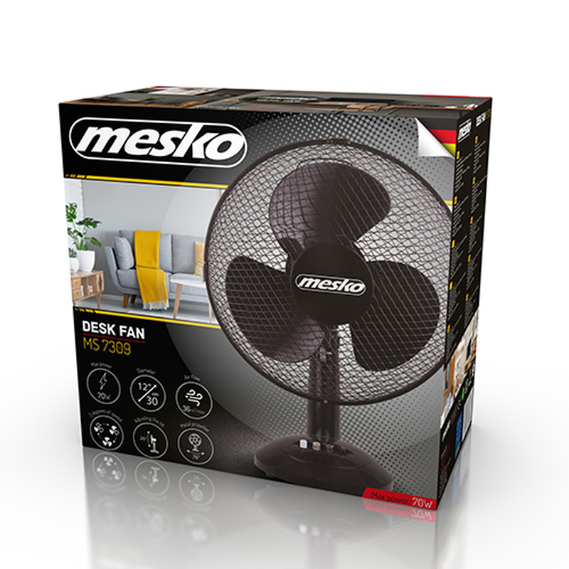 Product image: Mesko desk fan ms7309 30cm 70w, , medium-null