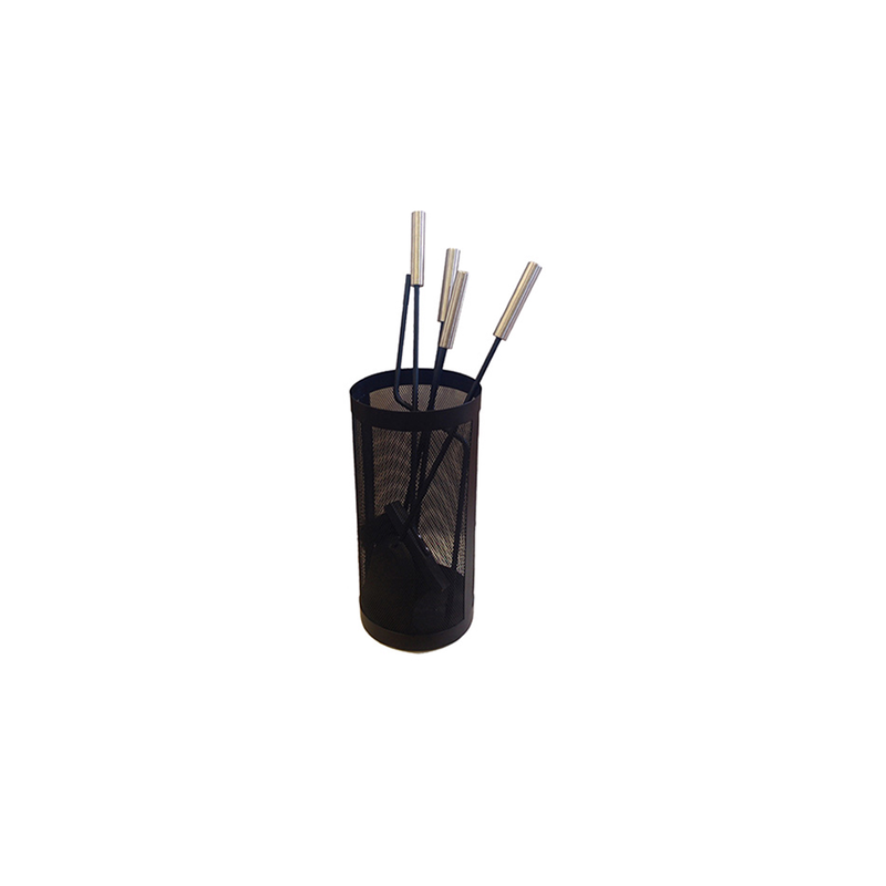 Home & camp fireplace accessory set 4 tem black container with s/s handles, , medium-null